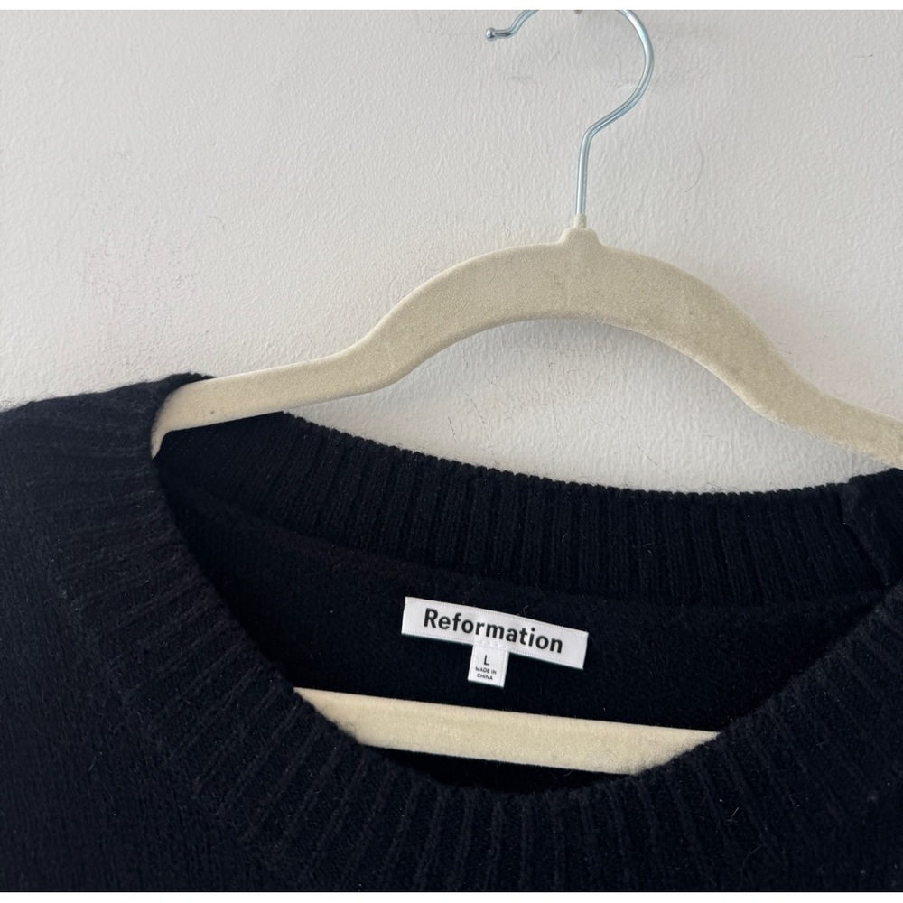 REFORMATION Paloma Cashmere Black Sweater L - Picture 5 of 6